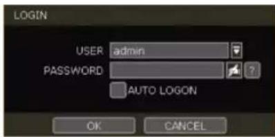 LOGIN USER admin PASSWORD ? AUTO LOGON OK CANCEL