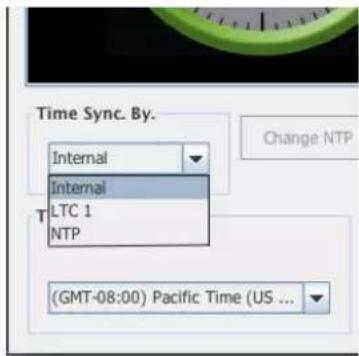Time Sync. By. Internal Internal LTC 1 NTP (GMT-08:00) Pacific Time (US ...)