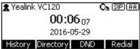 Yealink VC120 00:06 07 2016-05-29 History |Directory | DND | Redial