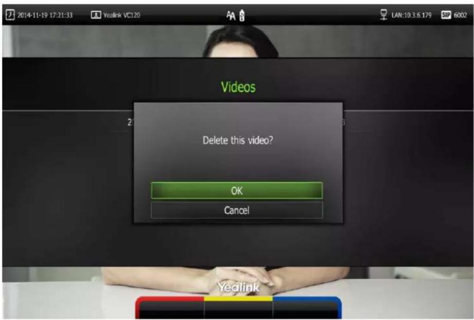 2014-11-19 17:21:33 Youlink VC120 LAN:10.3.6.179 SP 6002 Videos Delete this video? OK Cancel Youlink