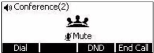 Conference(2) Mute Dial DND End Call