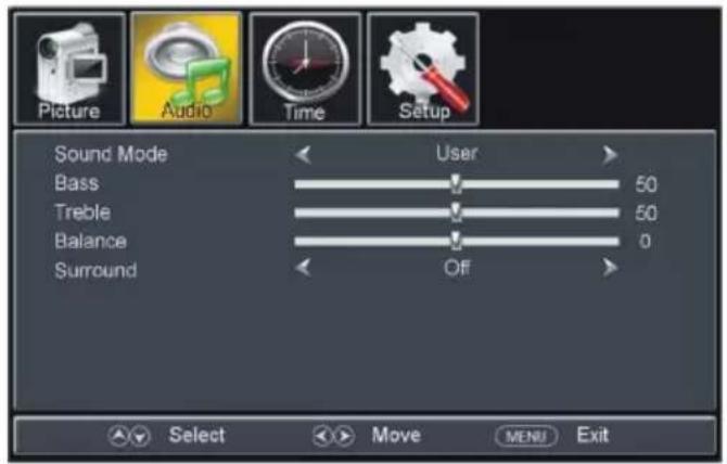 Lorex MTR434KB - Audio Menu - 1