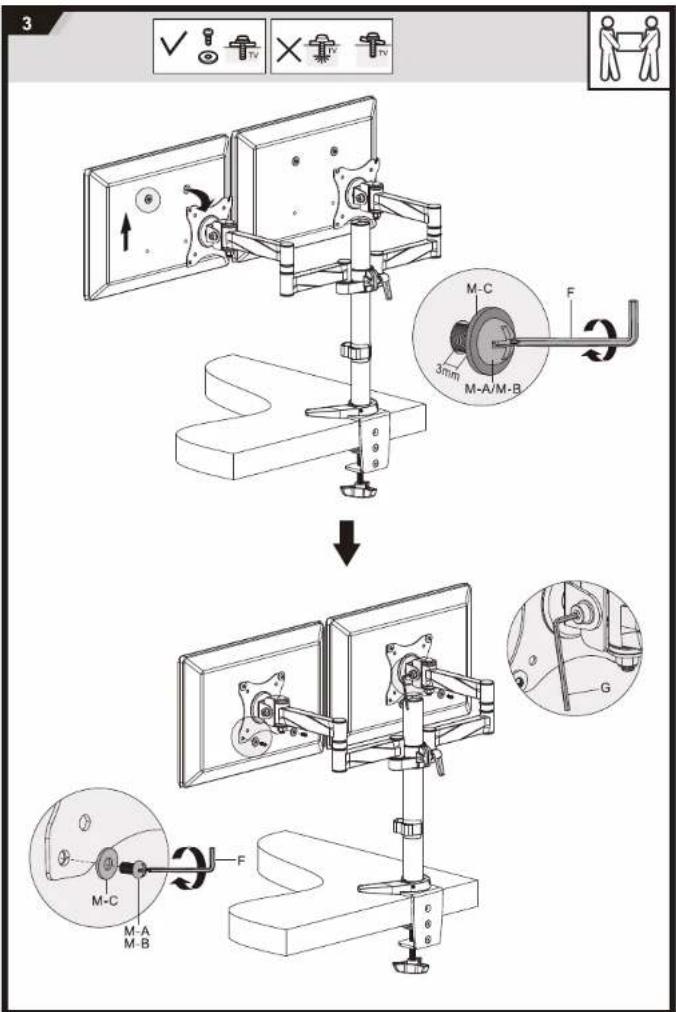 3 ✓ TV X TV M-C 3mm M-A/M-B F G M-C M-A M-B F