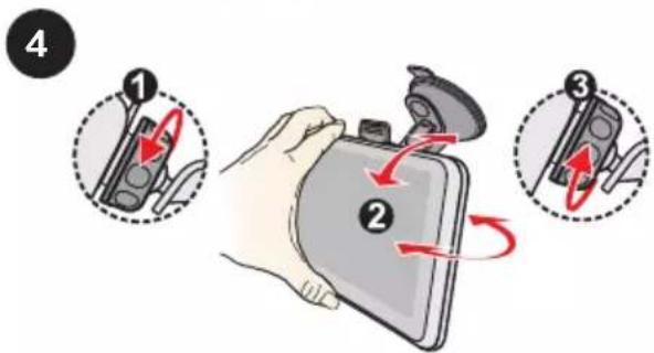 Diagram illustrating the step-by-step instructions for using a device, showing hand positioning and rotation steps.