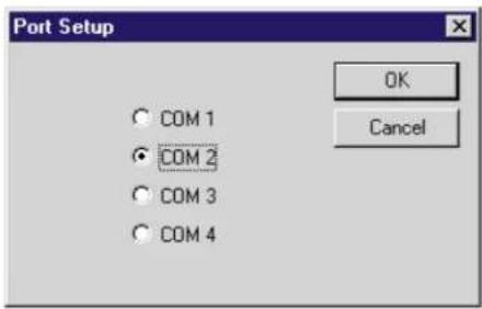Port Setup COM 1 COM 2 COM 3 COM 4 OK Cancel