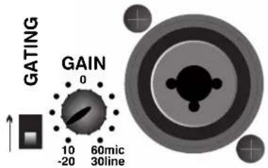 GATING GAIN 0 10 -20 60mic 30line
