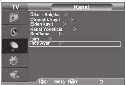 TV Ülke : Belçika Otomatik kayıt Elden kayıt Kanal Yöneticisi Sınıflama İsim İnce Ayar Təsi Giriş Geri