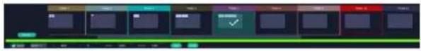 Screenshot of a software interface with multiple panels and status indicators, likely from an older application or game.