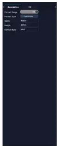 Resolution Format Range Format Type: Customize Width: 600mm Height: 200mm Network Data: PADS