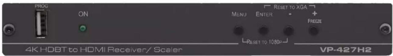 PROG ON MENU ENTER + FREEZE 4K HDBT to HDMI Receiver/ Scaler RESET TO XGA RESET TO 1080P VP-427H2