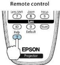 Remote control Lens Shift Zoom Focus 7 8 9 Lens ID 0 Num Help Default 2 EPSON Projector