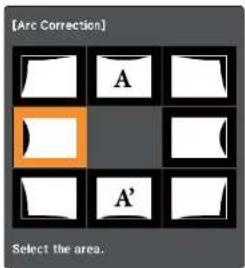 [Arc Correction] A A' Select the area.
