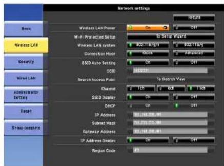 Network settings Wireless LAN/Power Wi-Fi Projected Setup Wireless LAN system Connection Mode SSD Auto Setting SSD Search Access Provider Channel SSD Adapter DHCP IP Address Submit Hosts Gateway Address IP Address Adapter Region Code To Select View USB245 USB133 W2450 USB133 W2450 USB2450 USB2450 USB2450 USB2450 USB2450 USB2450 USB2450 USB2450 USB2450 USB2450 USB2450 USB2450 USB2450 USB2450 USB2450 USB2450 USB245 USB2450 USB2450 USB2450 USB2450 USB2450 USB2450 USB2450 USB2450 USB2450 USB2450 USB2450 USB2450 USB2450 USB2450 USB2450 USB2450 USB2