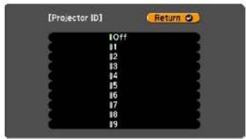[Projector ID] Off 11 12 13 14 15 16 17 18 19