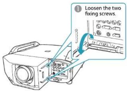 Loosen the two fixing screws.