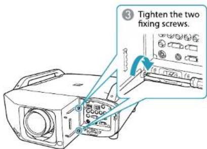 3 Tighten the two fixing screws.