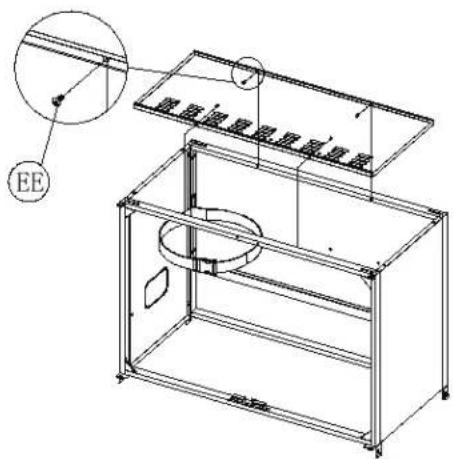 Crossray TC4K-10 - Assemble the Trolley Bottom Panel Note: take the trolley upside down - 2