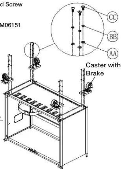 Crossray TC4K-10 - Attach the Casters - 4