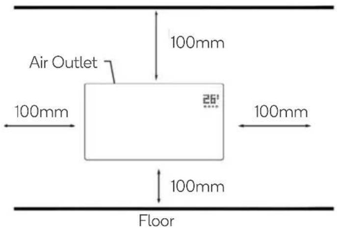 Air Outlet 100mm 100mm 26" 100mm 100mm Floor