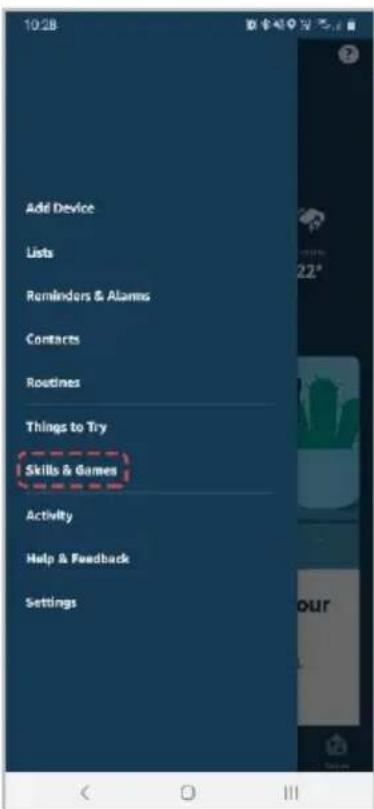 Add Device Lists Reminders & Alarms Contacts Routines Things to Try Skills & Games Activity Help & Feedback Settings