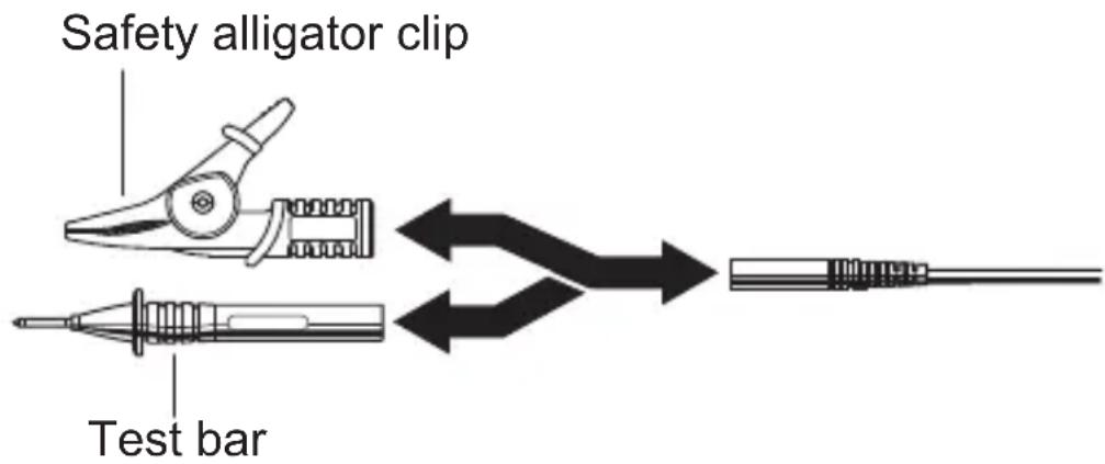 Safety alligator clip Test bar
