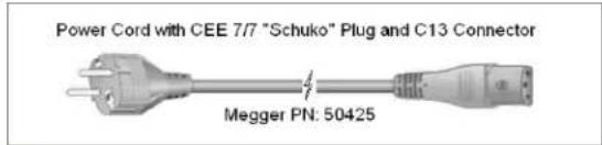 Megger SMRT1D - Input Power Cord - 2
