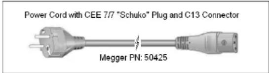 Megger SMRT1D - PoE Power Supply-Input Power Cord - 2