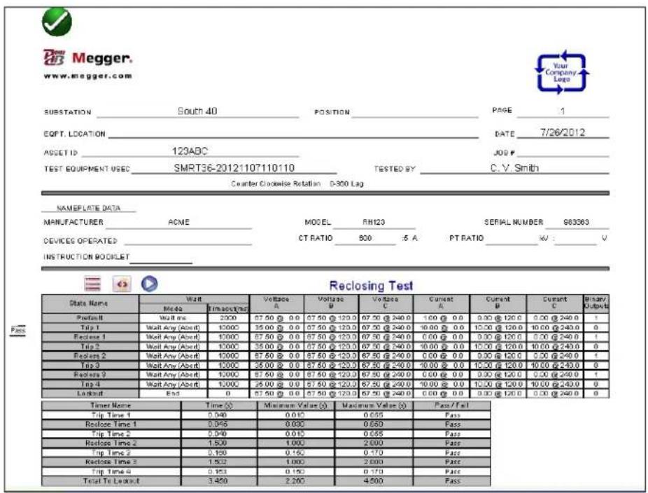 Megger SMRT1D - State Sequence Timing Test – Multi-Shot Reclose Relays - 7