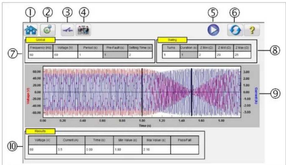 Megger SMRT1D - Power Swing Test Screen - 1