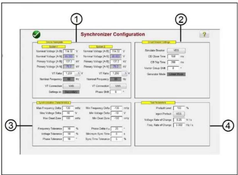 Megger SMRT1D - Synchronizer Relay Settings and Configuration Screen - 1