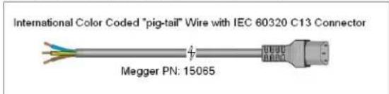 Megger SMRT1D - Input Power Cord - 3