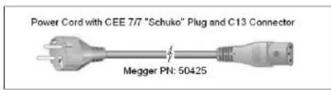 Megger SMRT1D - Input Power Cord - 2