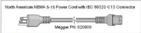 Megger SMRT1D - Input Power Cord - 1
