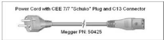 Megger SMRT1D - Input Power Cord - 2