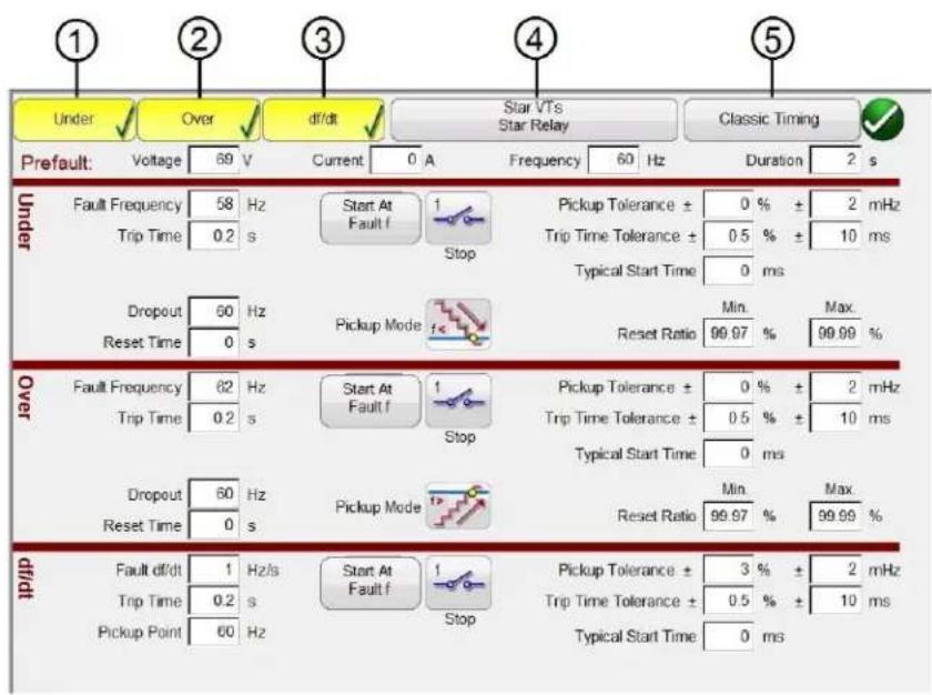 Megger SMRT1D - Frequency Relay Settings and Configuration Screen - 1