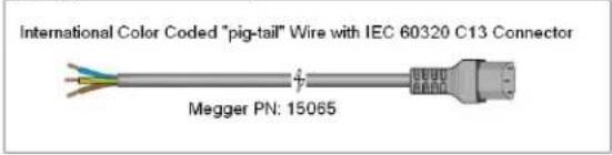Megger SMRT1D - Input Power Cord - 3