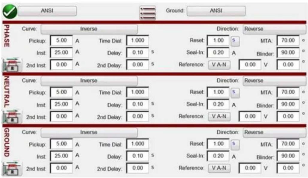 Megger SMRT1D - Relay's Curve and Direction per Element – Selection and Configuration - 5