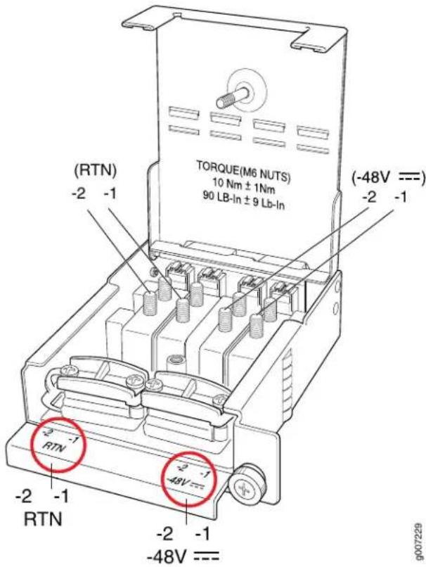 (RTN) -2 -1 TORQUE(M6 NUTS) 10 Nm ± 1Nm 90 LB-In ± 9 Lb-In (-48V ---) -2 -1 RTN -2 -1 RTN -2 -1 -48V --- -2 -1 -48V ---