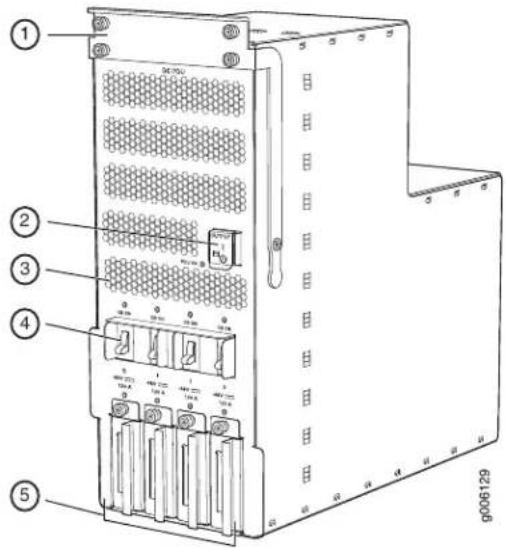 Technical diagram of an industrial control unit with labeled components and wiring connections