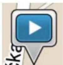 Blue play button icon with white triangle, no text or symbols present