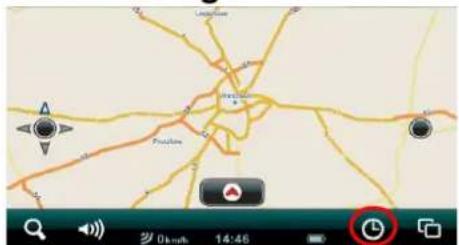 Screenshot of a map interface showing road networks and location markers, with a play button labeled 'Time' in the bottom-right corner.