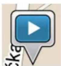 Blue play button icon with white triangle, no text or symbols present
