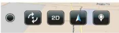 Mobile app interface toolbar with navigation and 2D mode icons