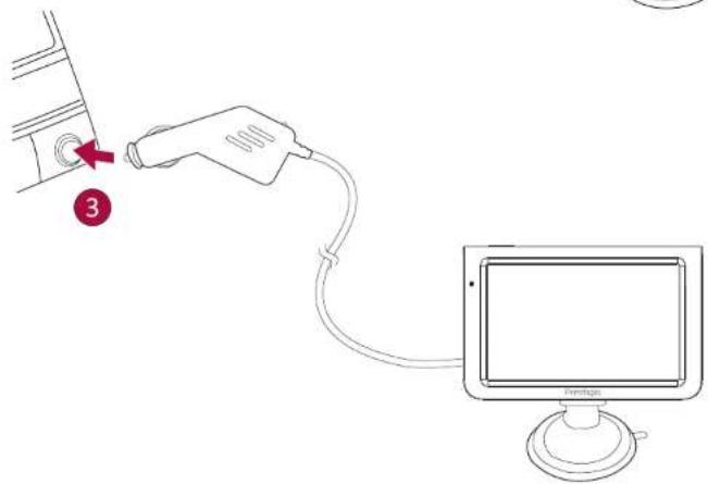 Diagram showing a cable being inserted into a device via a cable, with a numbered callout pointing to the cable.