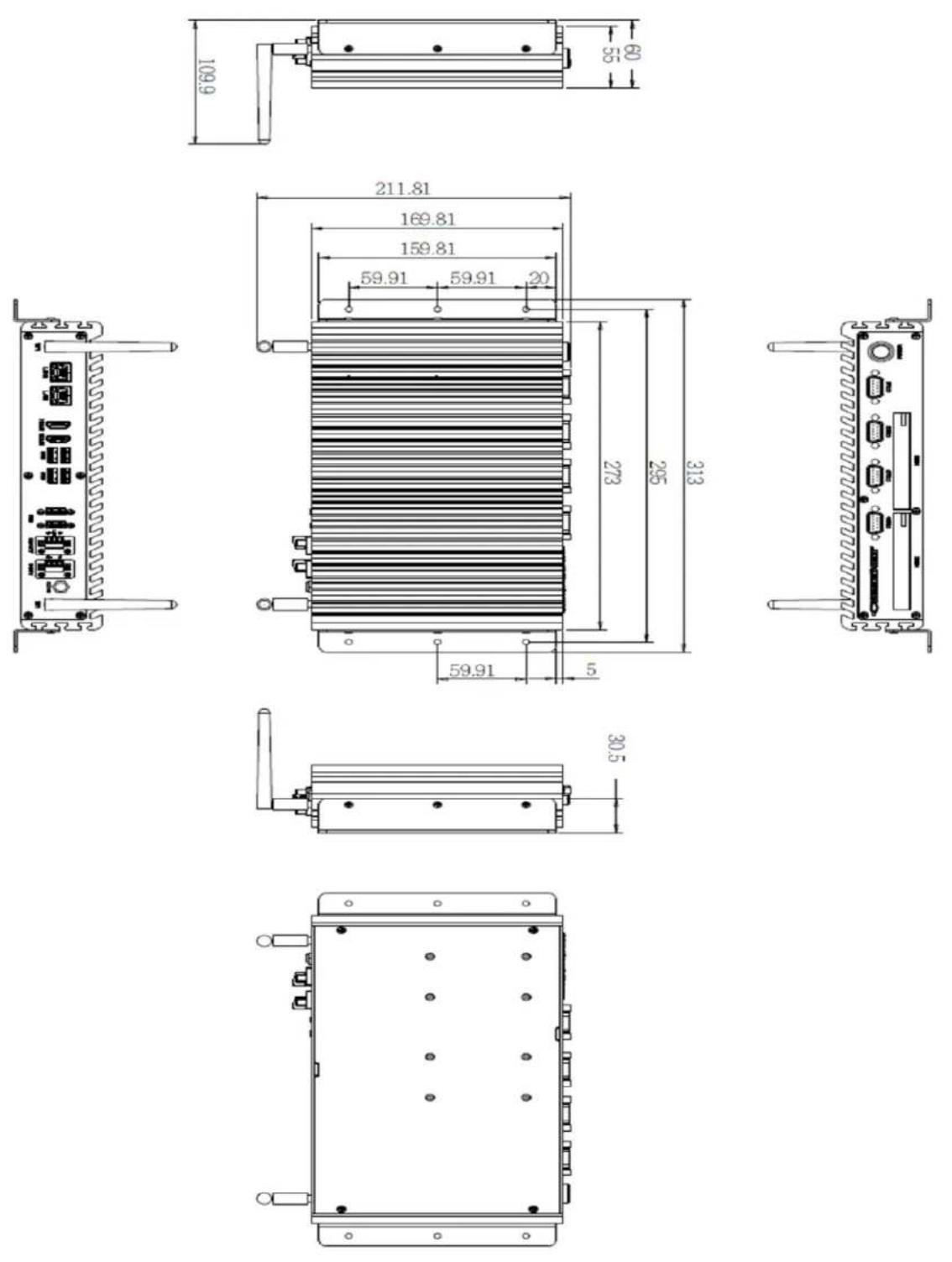 Cybernet IPC-R2ix - IPC-R2ix Mechanical Dimension - 1