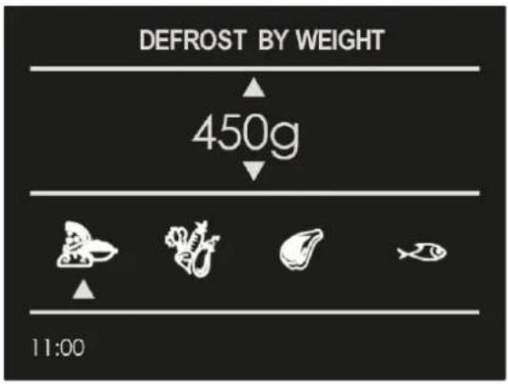 DEFROST BY WEIGHT 450g 11:00