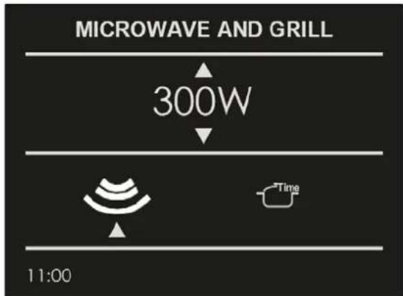 MICROWAVE AND GRILL 300W Time 11:00