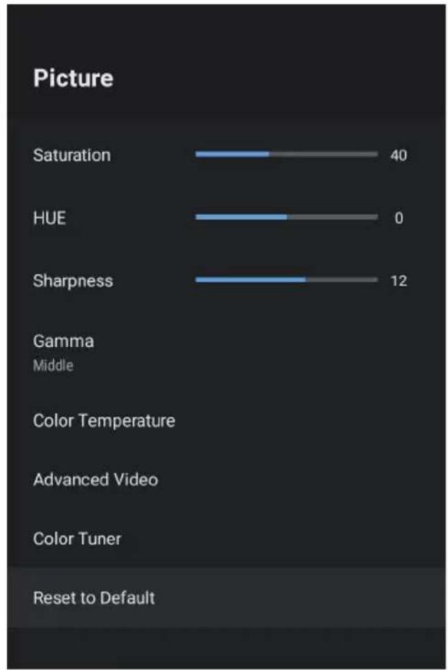 BLAUPUNKT BP650USG9500 - PICTURE SETTINGS MENU - 2