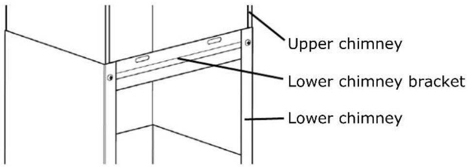 Upper chimney Lower chimney bracket Lower chimney
