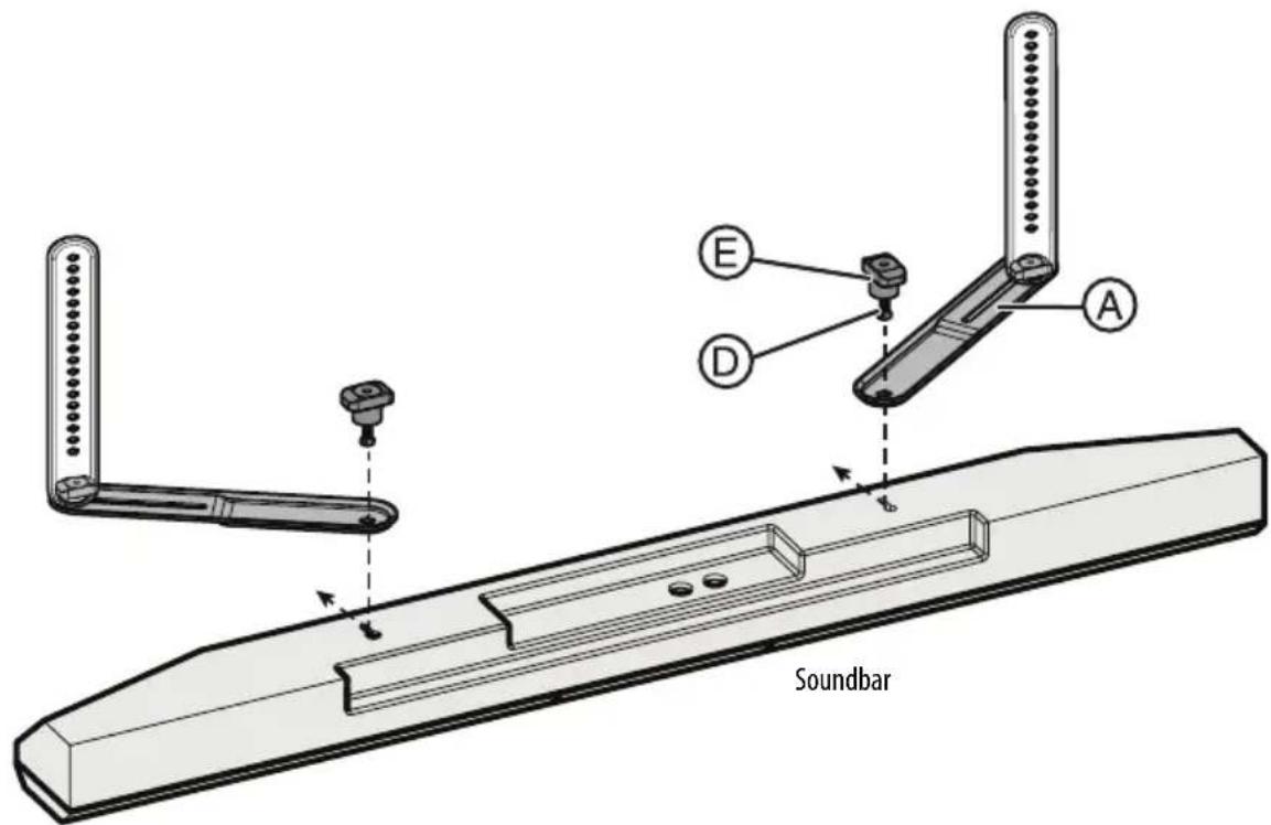 Best Buy BE-SBM112 - PASO 1: Opción 1 - Coloque los brazos de montaje a la barra de sonido - 7